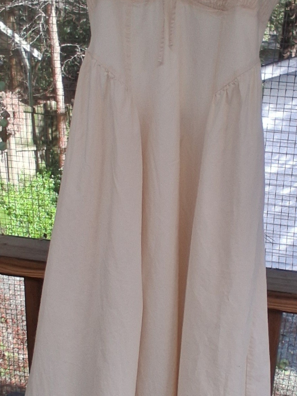 Free People Cream Rouched Waist/hip Boho Dress
